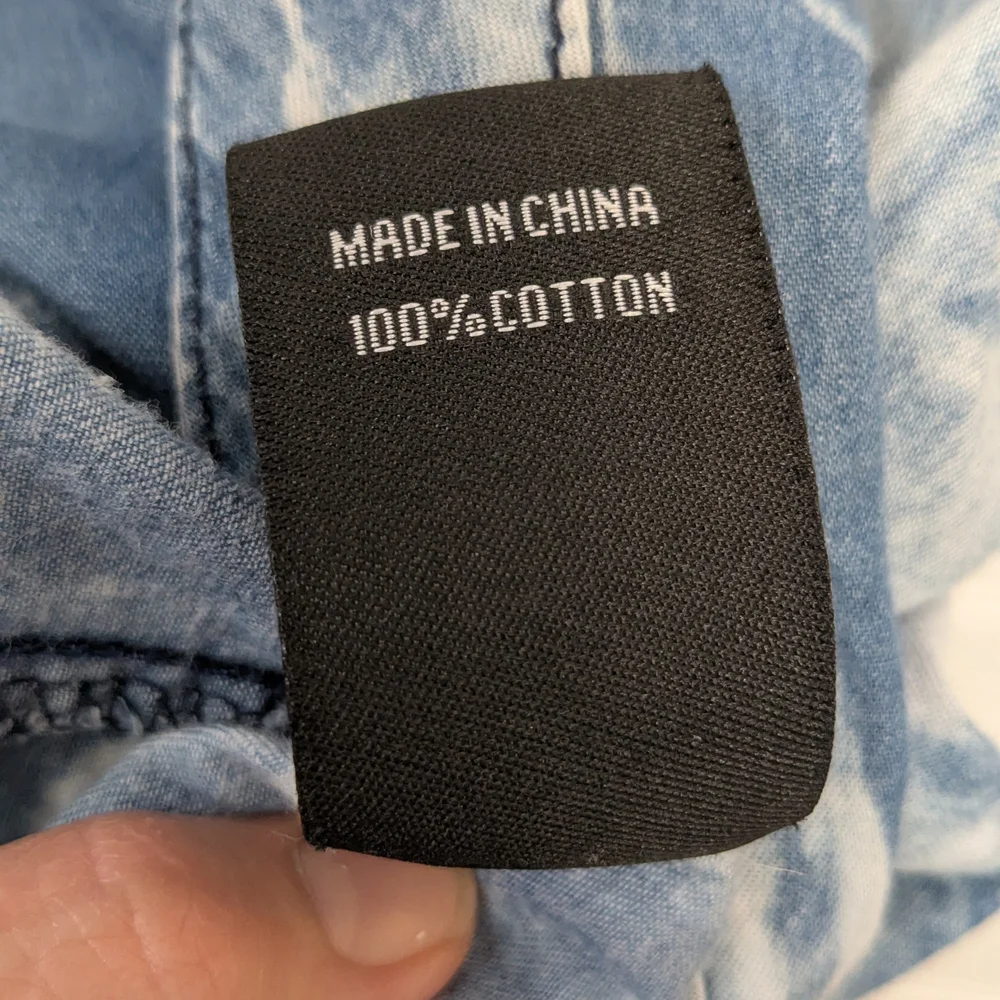 Kroix Denim Lightweight Bleached Tie Dyed Shirtdress M - Picture 9 of 11